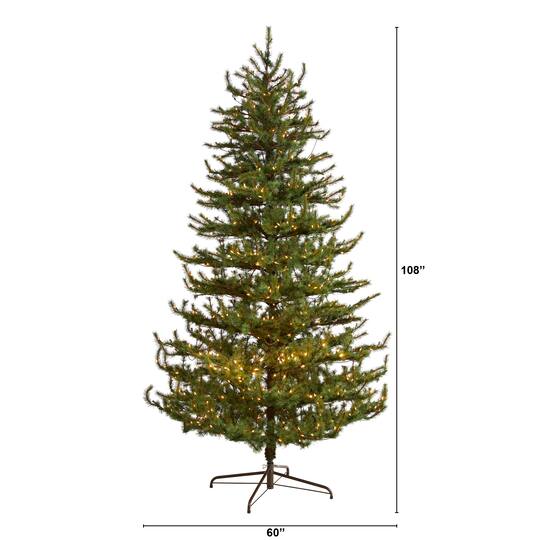 9ft. Pre-Lit Vancouver Mountain Pine Artificial Christmas Tree, Clear Lights